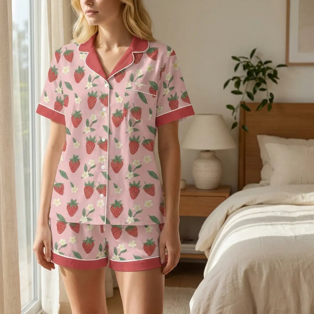 Sweet Summer Strawberry 2-Piece Pajama Set