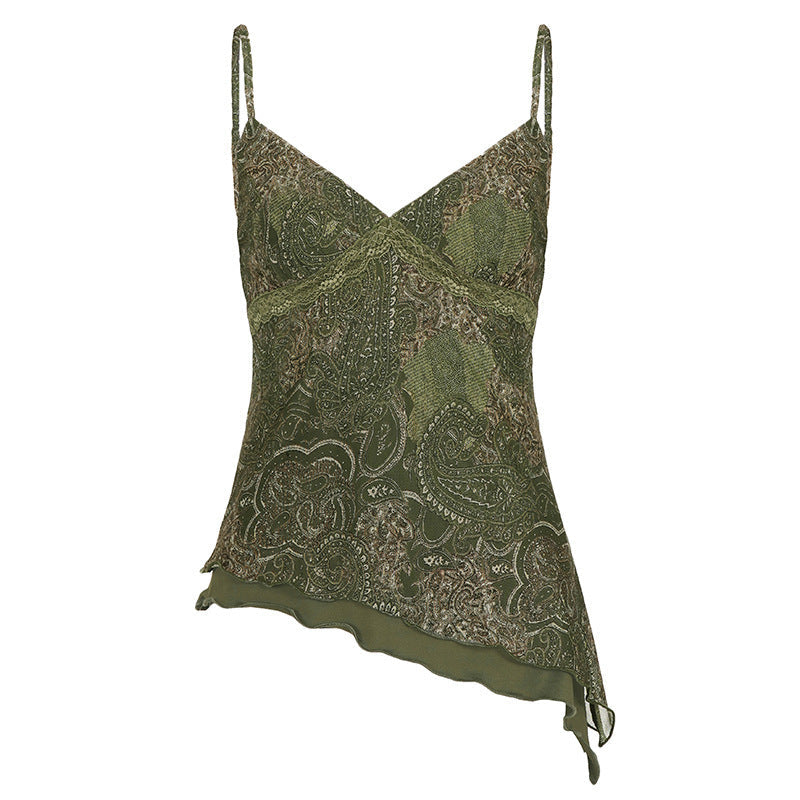 Women's Y2K Lace Backless Tank Top