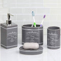4 Piece Set: Home Basics Paris Collection Bathroom Accessories