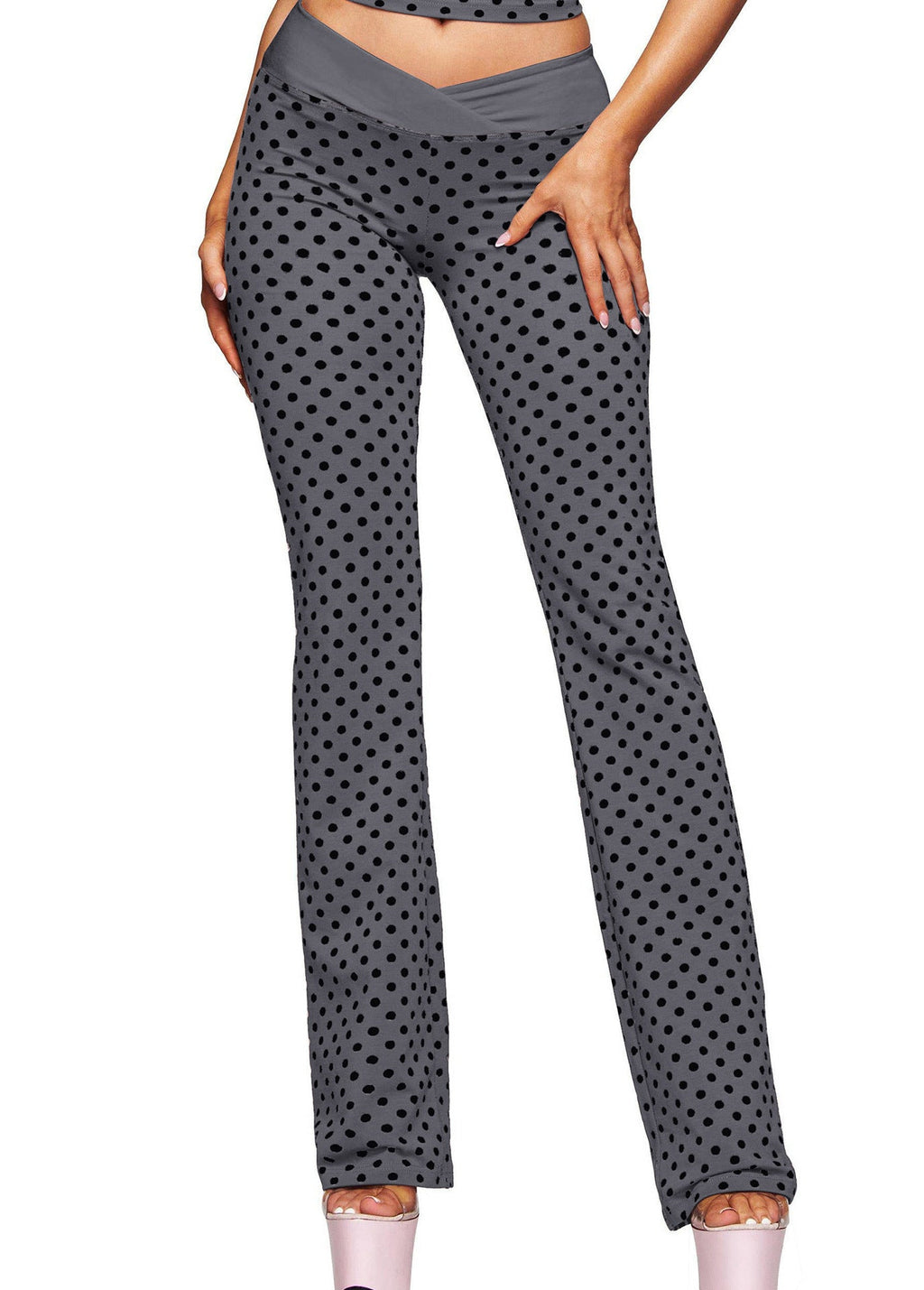 Polka Dot Halter Neck Two-Piece Activewear Set