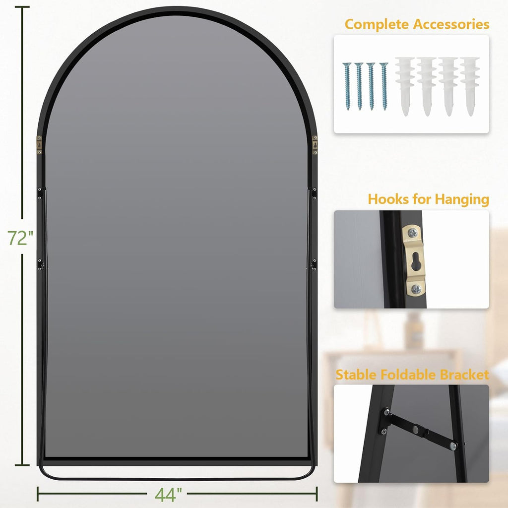 Arched Full Length Mirror – Black Floor Mirror