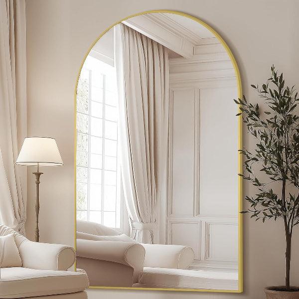 Gold Arched Full Length Mirror – Oversized Floor Mirror
