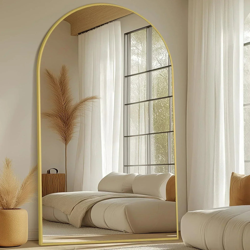 Oversized Black Arched Full Length Mirror – 76"/82"