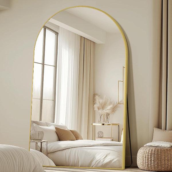 Gold Arched Full Length Mirror – Oversized Floor Mirror