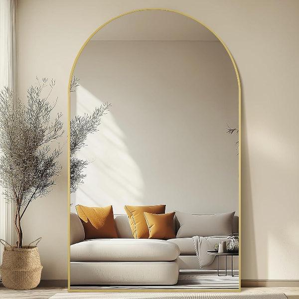 Gold Arched Full Length Mirror – Oversized Floor Mirror