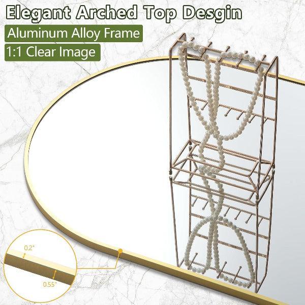 Gold Arched Full Length Mirror – Oversized Floor Mirror