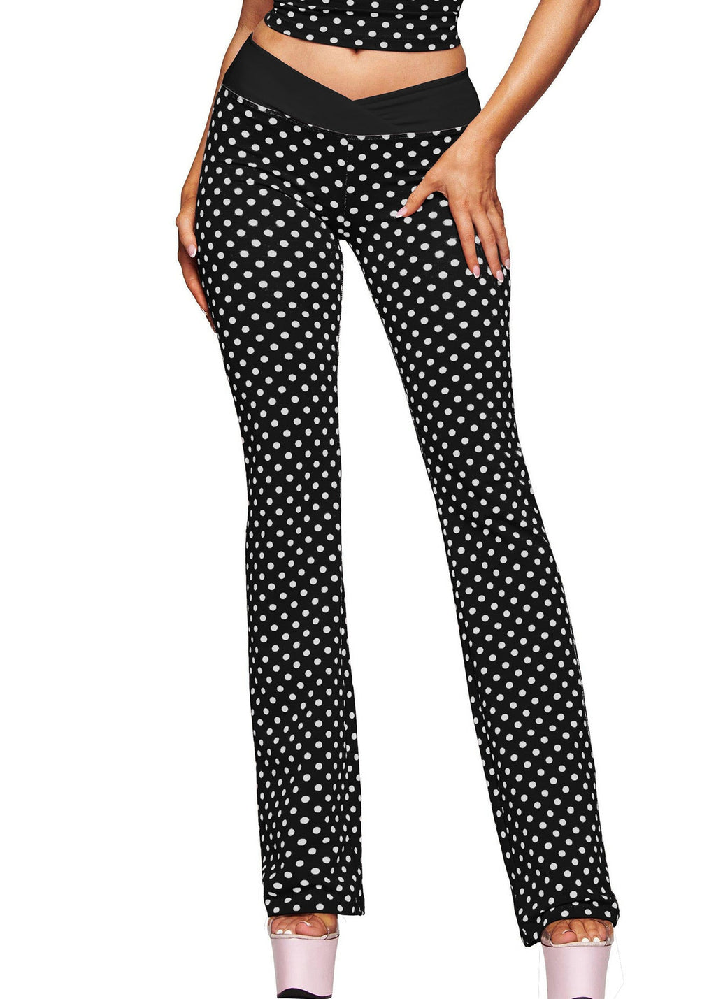 Polka Dot Halter Neck Two-Piece Activewear Set