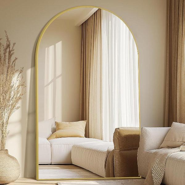 Gold Arched Full Length Mirror – Oversized Floor Mirror