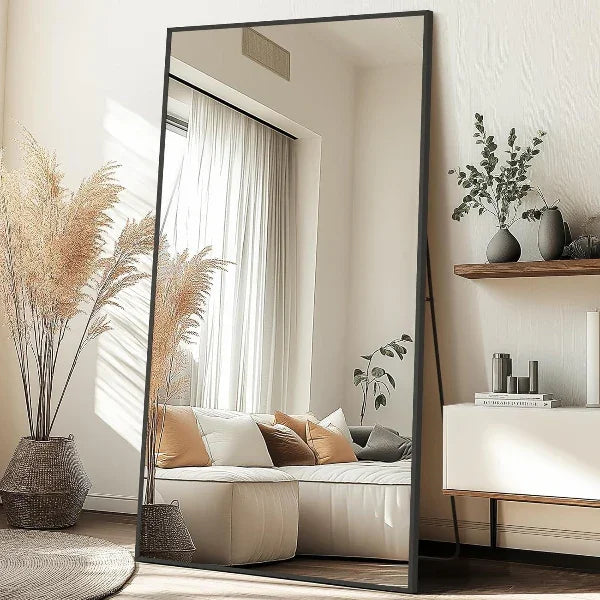 MELOMOIR Rectangular Oversized Floor Mirror – 72"/81" Full Length Black