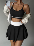 Women's 2-Piece Tennis Skort Set with Sports Bra