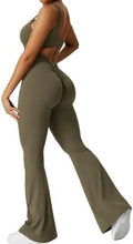 Sleeveless Flare Yoga Jumpsuit – Women’s High-Stretch Wide Leg Activewear