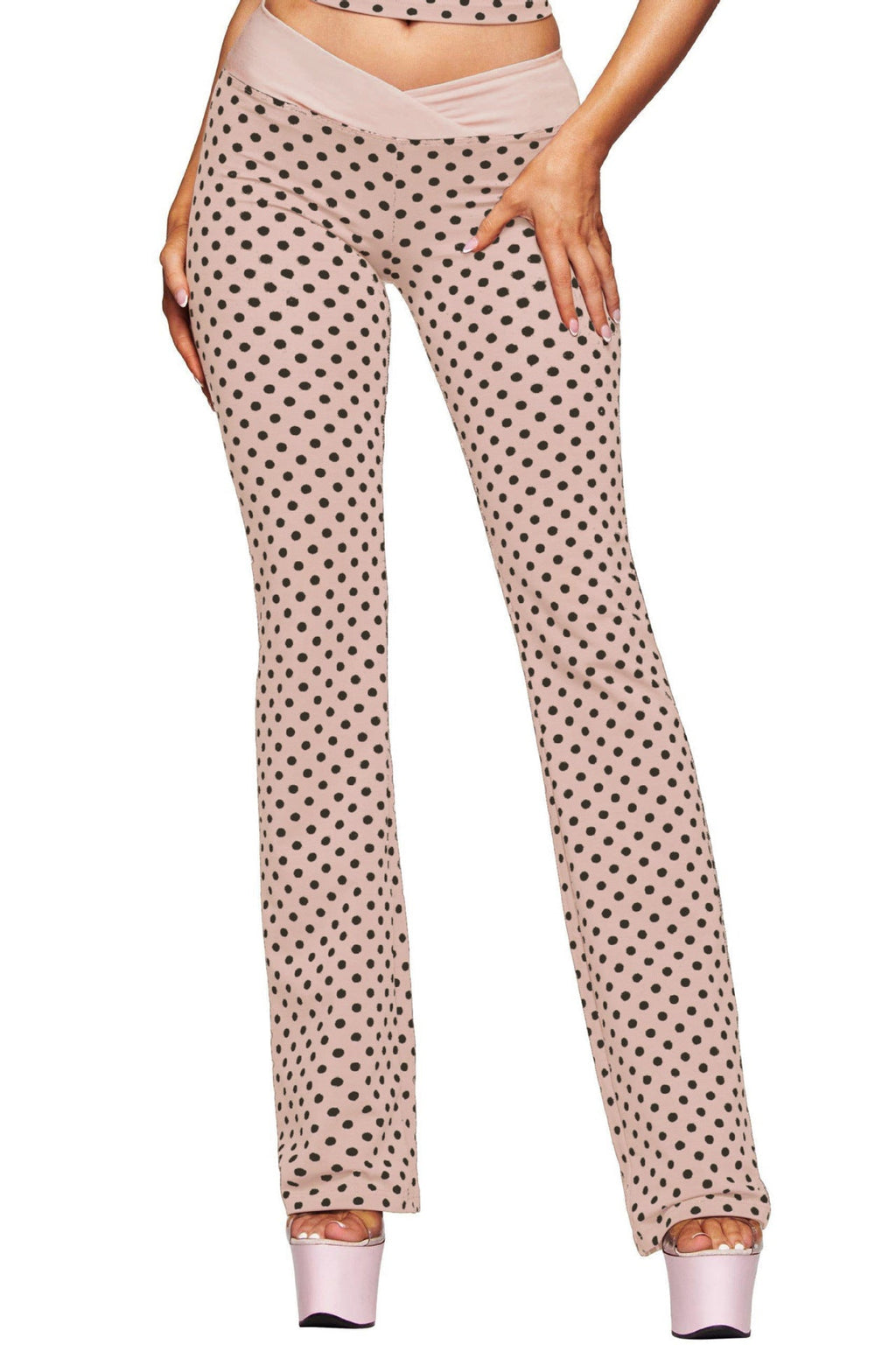 Polka Dot Halter Neck Two-Piece Activewear Set