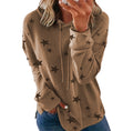 Women's Star Print Drawstring Hoodie, Long Sleeve Side Slit Casual Hooded Sweatshirt With Pockets