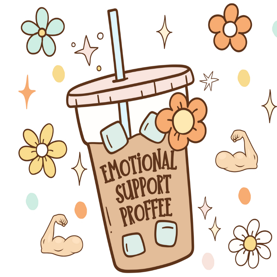 Emotional Support Jenna Bestie Glass Cups