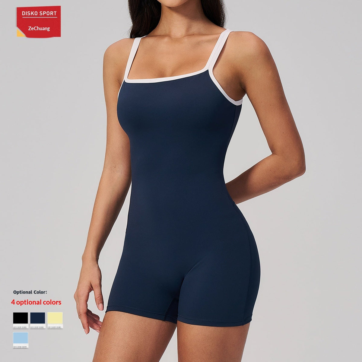 Women's Backless Square-Neck Yoga Jumpsuit