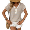 Women's V-Neck Button-Front Knit Top